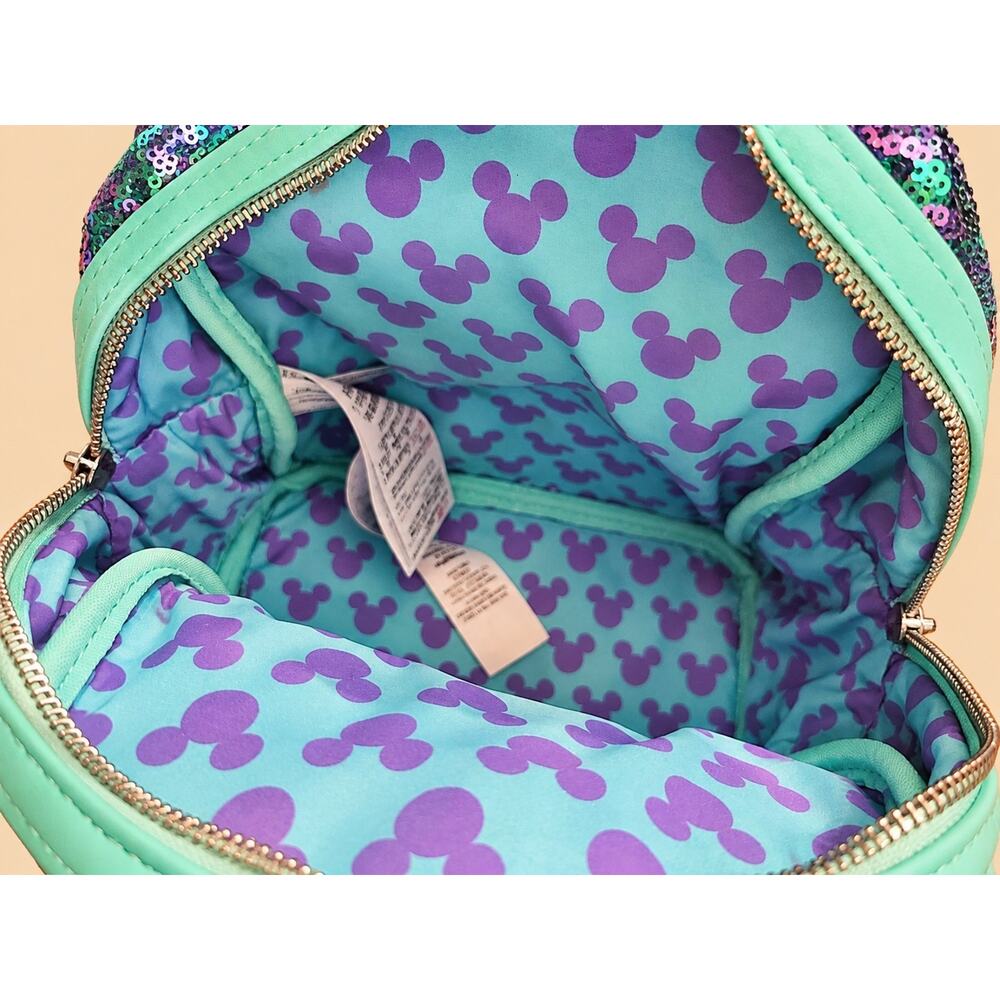 Disney Parks Minnie Mouse Sequin Loungefly Mini Backpack Blue and Purple EUC - Picture 6 of 7